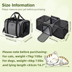 Pecute Cat Carrier Expandable, Extra Large Pet Carrier Bag, Foldable Cat Carrier Bag with Breathable Mesh, Pet Carrier Transport Bag for Dogs and Cats, with Shoulder Strap and Pet Bowl