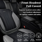 Coverado Front Seat Covers, 2 Pack Waterproof Seat Cover for Cars, Driver Seat Covers, Waterproof Car Seat Protector, Leather Car Seat Cushions Universal Fit for Most Sedan, SUV, Trucks(Gray&Black)