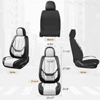 Coverado Seat Covers, Car Seat Covers Front Seats, Leather Seat Covers for Cars, Car Seat Protector Waterproof, Black Car Seat Cushion, Front Carseat Cover Universal Fit for Most Cars White