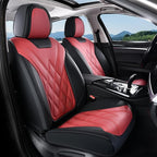 Coverado Car Seat Covers Full Set, Seat Covers for Cars, Front Seat Covers and Back Seat Cover Waterproof Leather Automotive Seat Cover, Universal Car Interior Protectors Cushion for Most Cars