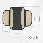 Patchwork Leather Center Console Covers for Cars,Upgraded Arm Rest Cover for Car with Side Storage Pocket for Car Seat Organizer,Middle Console Cover Stylish Car Decoration (Light Beige)