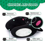 H HOMEWINS Travel Pillow for Kids,Cute Animal Neck Pillow for Boys Girls,Soft Neck Head Chin Support Pillow,Travel Accessories for Airplane, Car, Train,Recline (Black cat)
