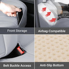 Coverland Custom Fit Car Seat Covers for SUV Compatible with [2006-2015 Toyota RAV4] Premium Car Seat Cover Water Resistant Leather Non-Slip Interior Protector [Full Set Gray - Size Chart X80]