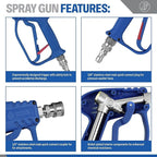 Essential Washer Short Pressure Washer Gun with Stainless Steel Swivel | Compatible with Foam Cannon | High Pressure Water 4000 PSI