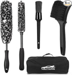 NIKCOSMK Wheel Brush, Wheel & Rim Cleaner Brush, Tire Brush, Wheel Cleaning Brush, Bendable & Durable Car Wheel Brush Set, Car Detailing Brushes, Wheel Brushes for Cleaning Wheels