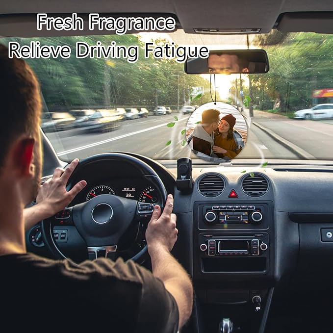 Custom Air Fresheners with Picture, Personalized Photo Air Freshener for Car Wardrobe Bathroom Hanging Ornaments (Round-)