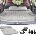 KMZ SUV Air Mattress Thickened and Double-Sided Flocking Travel Camping Bed with 2 Pillows & Pump Dedicated Mobile Cushion Inflatable Bed for SUV Trunk and Rear Seat (Light Gray)