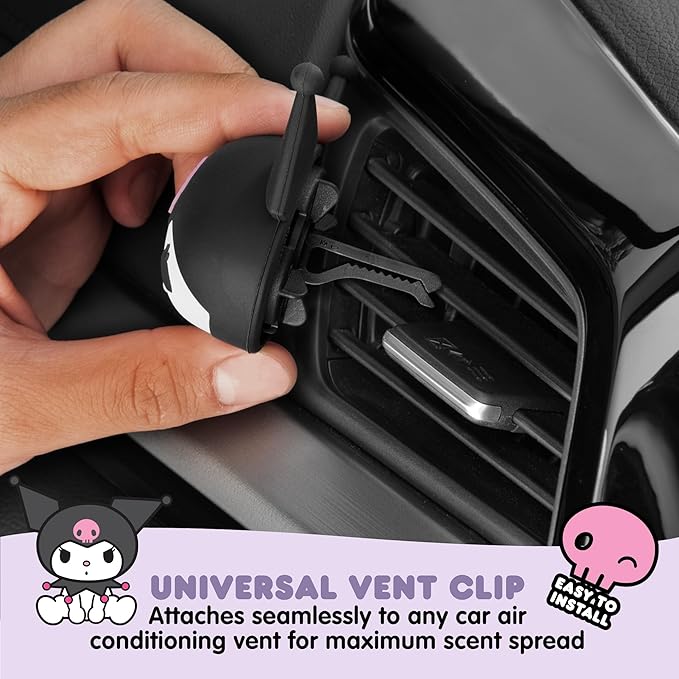 Sanrio Kuromi Car Trunk Organizer, Steering Wheel Cover, Air Freshener & Refill – Cute, Collapsible, Heavy-Duty Storage & Car Accessories for Groceries, Tools, Travel – 12.5"L x 12.5"W x 9"H