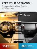 Proadsy 2026 Upgrade Front Windshield Sun Shade Foldable Sunshade Protector Custom Fit for 2008-2016 Ford Super Duty F-250 F250 F-350 F350 F-450 F450 F-550 F550 2Door 4Door Pickup Accessories
