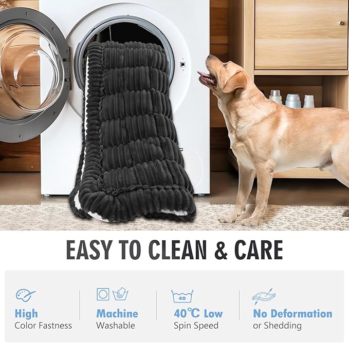 Backseat Dog Bed Non-Slip, Dog Bed for Car Back Seat Soft and Comfortable, Back Seat Pet Bed Mat for Travel, Pet Car Blanket for Backseat Extender and Seat Covers Black (51”X 23.5”)