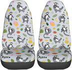 Delerain Car Seat Covers Set 2Pcs, Lemur with Tropical Fruits Universal Front Car Seats Vehicle Enterior Protector Suitable Fits Most Car Auto SUV Sedan Truck