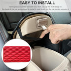 Car Center Console Cushion Pad, 12.48×7.40 Inches Waterproof Car Armrest Seat Box Cover, Comfortable PU Leather Vehicle Armrest Cover Protector, Car Decor Interior Accessories (Red＋Black)