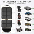 Gimars Car Seat Protector, 2 Pack, XL Thicken EPE Cushion Waterproof 600D Fabric Car Seat Cover for Child Car Seat with Nonslip Backing Mesh Pockets for Baby SUV Sedan Truck Leather Seats, Black-Gray