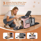 Lekereise Pet Carrier Backpack Expandable Cat Backpack Carrier for Small Dogs Large Cats Puppies, Dog Backpack Carrier for Hiking Travel Outdoor Hold Pets Up to 20 25 Lbs, Pink