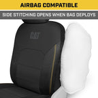 Cat FlexHybrid Car Seat Covers, Black Premium Faux Leather + Mesh Seat Covers for Cars Trucks SUV, Universal Fit Car Seat Covers Front Seats Only, Automotive Interior Covers, Ideal Truck Seat Covers