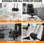 Lumbar Support Pillow for Office Chair and Car,Back Support for Office Chair Cushion,Adjustable Straps Securely Fixed Car Lumbar Support Pillow (Black, for Office Chiar)