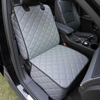 Waterproof Car Front Seat Cover for Dogs, PU Leather Car Seat Protector for Pets,Nonslip Scratchproof Front Passenger seat Covers Fits for Cars, Trucks, SUVs (Grey, Front Seat Cover)