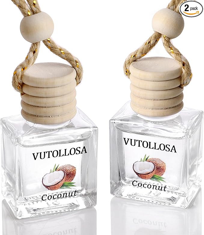 2-Pack Car Air Fresheners, Car Deodorizer, Coconut Scented Air Freshener – Long Lasting Hanging Car Air Freshener for Men and Women, Car Scent Diffuser by VUTOLLOSA