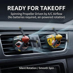 P-40 Warhawk Car Air Freshener with Spinning Propeller - Vent Clip Dashboard Decor for Men, Long Lasting Odor Eliminator & Aviation Gift (style-D-2PCS)