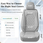 Coverado Front Seat Covers, Waterproof Nappa Leather Dust-Proof Protectors, Universal Fit for Most Vehicles, Anti-Scratch Seat Covers for Sedans, SUVs, Pickup Trucks – Gray