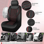 CAR PASS 3D Foam Mesh Leather Car Seat Covers Front Seats, Air Cool Mesh Front Seat Covers for Car, Universal Fit for SUV Truck Sedan Automotive, Armrest Airbag Compatible,Black and Red