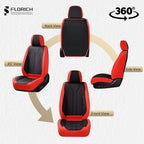 FLORICH Car Seat Covers Front Seats Luxury Faux Leather Waterproof Seat Covers Car Seat Protector Automotive Seat Covers Cushion Universal Fit for Most Cars SUV Trucks, Black&Red