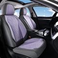 Coverado Car Seat Covers, Front Seat Cover, Waterproof Nappa Leather Seat Covers for Cars, Driver Car Seat Protectors, Gray and Purple Automotive Seat Covers Universal Fit for Most Cars