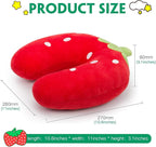 H HOMEWINS Travel Pillow for Kids,Cute Animal Toddler Neck Pillow for Boys Girls,Soft Neck Head Chin Support Pillow,Travel Accessories for Airplane, Car, Train,Recline(Strawberry)