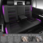 CAR PASS Memory 3D Foam Car Seat Covers Full Set,Breathable Mesh Thick Seat Covers for Car,Purple Metal Film Leather Seat Covers,Universal Automotive Comfort for SUVs Trucks,Black Purple