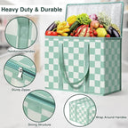 2 Pack Insulated Reusable Grocery Bags, Heavy Duty Warming Large Capacity Collapsible Cooler Delivery Bags for Pizza, Hot and Cold Food, Party Catering