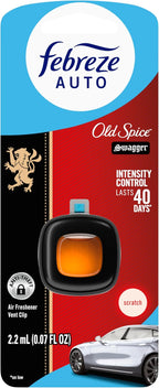 Febreze AUTO Air Freshener, Odor-Fighting Automotive Vent Clip, Old Spice Swagger Scent, 8 Count