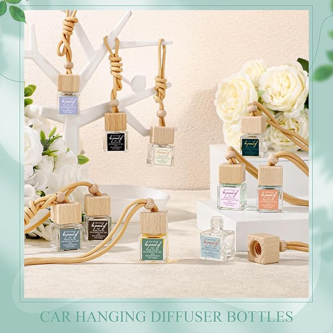 30 Pcs Appreciation Gift for Coworker Empty Hanging Car Air Freshener Diffuser Bulk May You Be Proud of The Work Thank You Glass Bottles Gifts for Staff Team Intern Teacher