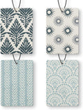Blue Boho Car Air Freshener 4 Pcs, Abstract Mid-Century Sunrise Floral Hanging Air Freshener for Cars Closet Drawer Books, Boho Car Accessories for Women