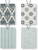 Blue Boho Car Air Freshener 4 Pcs, Abstract Mid-Century Sunrise Floral Hanging Air Freshener for Cars Closet Drawer Books, Boho Car Accessories for Women