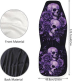 Purple Skull Rose Car Front Seat Covers Elastic Fabrics Universal Front Seat Cover Removable Automotive Accessories Easy Installation Suitable for Cars, SUV and Trucks