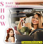 Pounchi Baroque Pop Car Air Freshener Cards (8 Pack Refreshing Ice Scent) Singer Accessories for Car Interior Hanging Gift Rearview Pendant Supplies