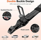 Dog Seat Belt, Dog Car Seat Belt Bungee, Car Harness for Pet with Buckle & Hook Latch, Safety Leash Vehicle, Adjustable Reflective Pet Vehicle Tether, 360° Swivel Lock Clasp, Black