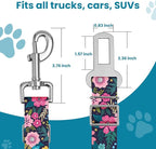 Adjustable pet cat and Dog car seat Belt，The Lanyard is Flexible and Adjustable from 20 to 33 inches (Floral)