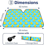 GENANY Blue Rubber Duck Windshield Sun Shade for Car SUV Truck (55x30 Inches), Sun Shade Windshield, Shades for Windows, Protector Blocks UV, Car Decor