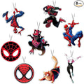 Pounchi Cartoon Hero Car Air Freshener Cards (8 Pack Refreshing Ice Scent) Cool Cartoon Accessories for Car Interior Hanging Gift Rearview Pendant Supplies