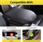 WEIHAO Large Car Arm Rest Cover Pad, 13.8x10.7x2.2 inch Oversize Car Armrest Cushion, Wide Memory Foam Leather Car Center Console Cushion Pad (Black-1PC)