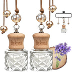 Hanging Car Air Freshener, 2-Pack Car Essential Oil Diffuser, Hanging Air Freshener with Plant-Based Scents, Long Lasting & Non-Toxic for Auto Perfume Odor Eliminator | Invigorating Teakwood