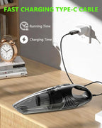 Handheld Vacuum Cordless, Rechargeable Car Vacuum Cleaner with Multiple Attachments, Portable Hand Held Vacuum Suction Power, Mini Vacuum for Car, Home, Pet Hair, Office, Desk, Keyboards Black