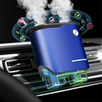 Smart Car Air Fresheners Diffuser with 4pcs Essential Oils, Automotive Scent Dispenser Rechargeable Aromatherapy Diffuser Vent Clip for Cars, 3 Adjustable Modes (Blue)