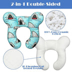 Baby Head Support Pillow for Newborn Toddler, Baby Neck Pillow Upgraded Comfortable Sleep Cushion for Car Plane Stroller Pushchair - Shark B