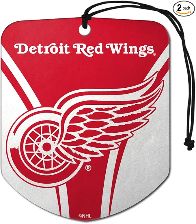 FANMATS NHL - Detroit Red Wings Air Freshener 2-pk 2.75” x 3.5” -"Winged Wheel Primary Logo & Wordmark2