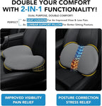 kingphenix Wedge Car Seat Cushion: Memory Foam Truck Seat Cushion for Car Seat Driver - Sciatica and Back Pain Relief - Enhancing Driving Comfort - Gray X-Large