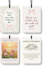 Inspirational Christian Car Air Freshener 4 Pcs Coconut Scented, Christian Car Accessories Mirror Decor for Women, Floral Bird Religious Hanging Air Freshener for Cars Closet Drawer Books