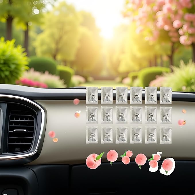 20 Pack Car Air Vent Clip Freshener Refills Solid Fragrance Replacement Pads, Long Lasting Air Freshener for Car Accessories for Women Men (Peach Flavor)