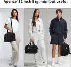 Small Gym Bag Carry On Bag - 12 in Mini Duffle Bag Lightweight for Overnight Travel（Black）
